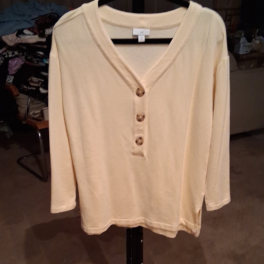 J. Jill Cream Knit Top